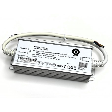 LED drivdon / power supply 100W, 24V, 4.17A, IP67, MCHQ