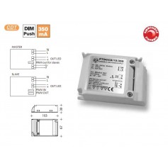 LED Driver, 15W, 350mA, PTDCCD/15/350