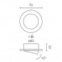 Recessed spotlight fixture, 92mm