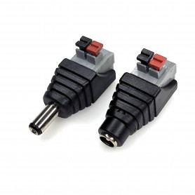 DC connector 5.5mm x 2.1mm with press terminal.