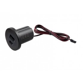USB Charger 12Vdc, USB A + USB C, 5V 2.1A