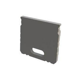 Profile Gray End Cap with cable hole, 16x16mm