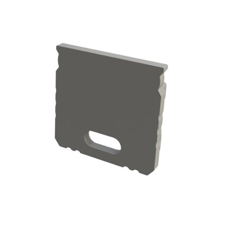 Profile Gray End Cap with cable hole, 16x16mm