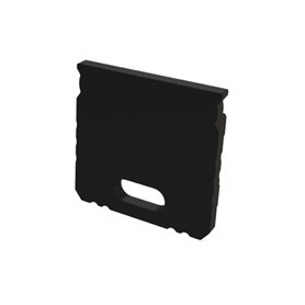 Profile Black End Cap with cable hole, 16x16mm