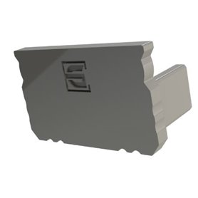 Profile Gray End Cap, 16x9.8mm