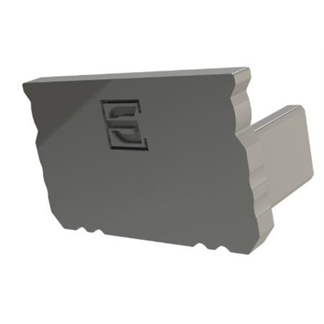 Profile Gray End Cap, 16x9.8mm