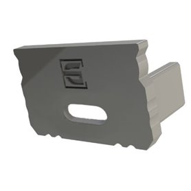 Lock för aluminiumprofil med hål, 16x9.8mm, grå