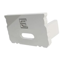 Profile White End Cap with cable hole, 16x9.8mm